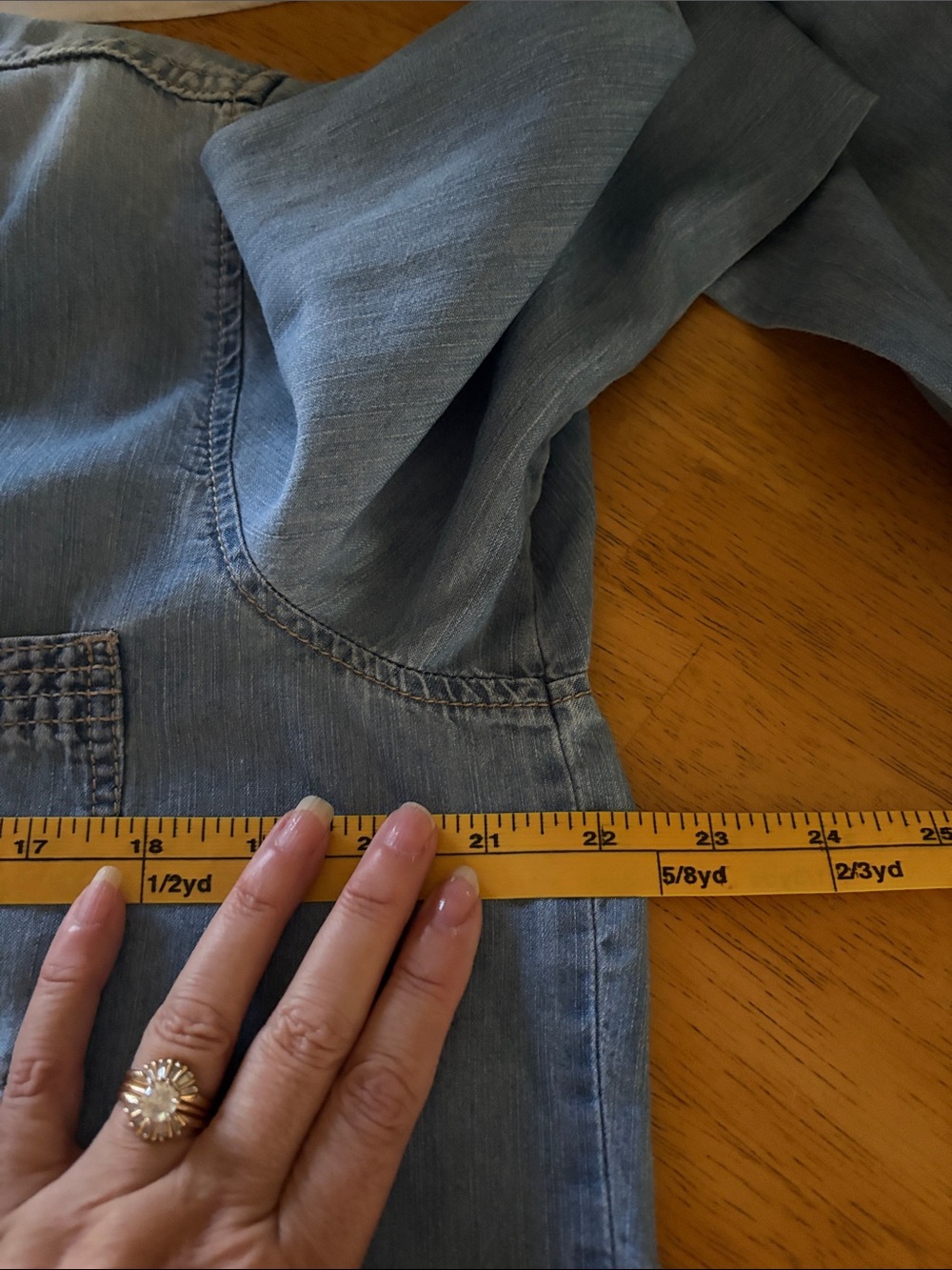 Sonoma Light Blue Denim Button-Down Shirt - Picture 11 of 13
